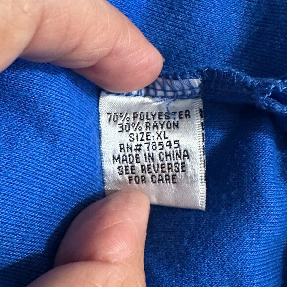 Fashion Classics Top Women’s XL Blue Embroidered Floral Long Sleeve Holiday - Picture 5 of 9